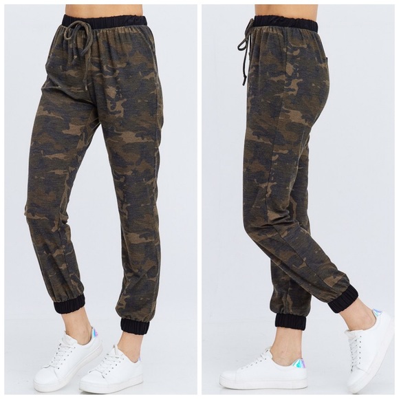 Pants - ❤️LAST 1! Soft Black Contrast Camo Pants